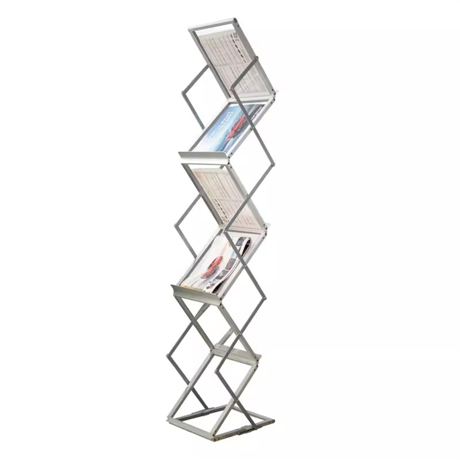 Jianjunchaling One Color Foldable Brochure Display Stand Floor-Standing Magazine Holder Literature Catalog Rack For Office Store And Exhibition Trade Show (6 Pockets) For Office, Trade Show, Exhibitions