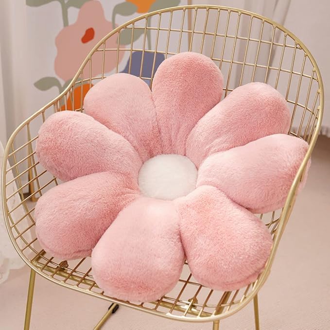 Image of RVA Plushy Sunflower Cushion|Throw Pillow|Fibre Filling Pillows for Head Rest for Home Office Sofa Decorative Cushions for Kids Room Living Room, Bedroom (Pink, Size 35 CM)