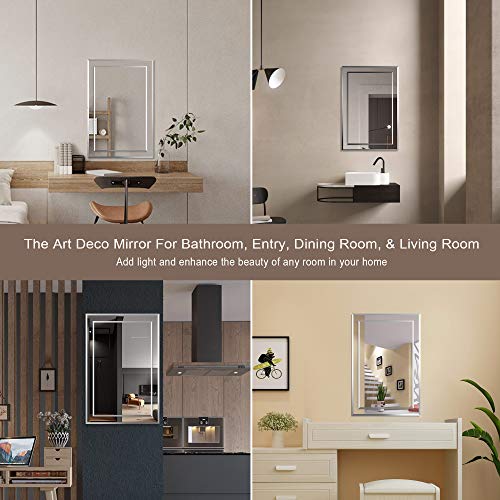 Fralimk Mirror On Mirror Frameless Rectangular Wall Mirror For Bathroom 22" X 32" Polished Beveled Edge Rectangle Wall Mirror Decorative Wall Mirrors For Entryways, Living Room, Washroom And Bedroom #TOP6