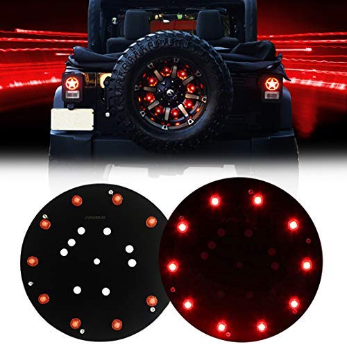 FIREBUG JK 3rd Brake Light LED, JK Spare Tire Brake Light, JK LED Brake Light, JK Accessories Lights for Spare Tire, JK Wrangler Spare Tire Brake Light JK JKU 2007-2017, Red