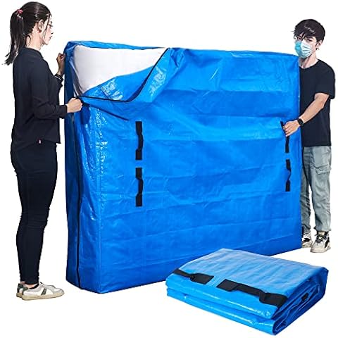 Queen Mattress Bag for Moving & Storage Waterproof - Extra-Thick Reusable Mattress Storage Bag - Easy Carrier Durable Mattress Moving Cover Bag with Handles Heavy Duty Zippered -1 Pack Cover