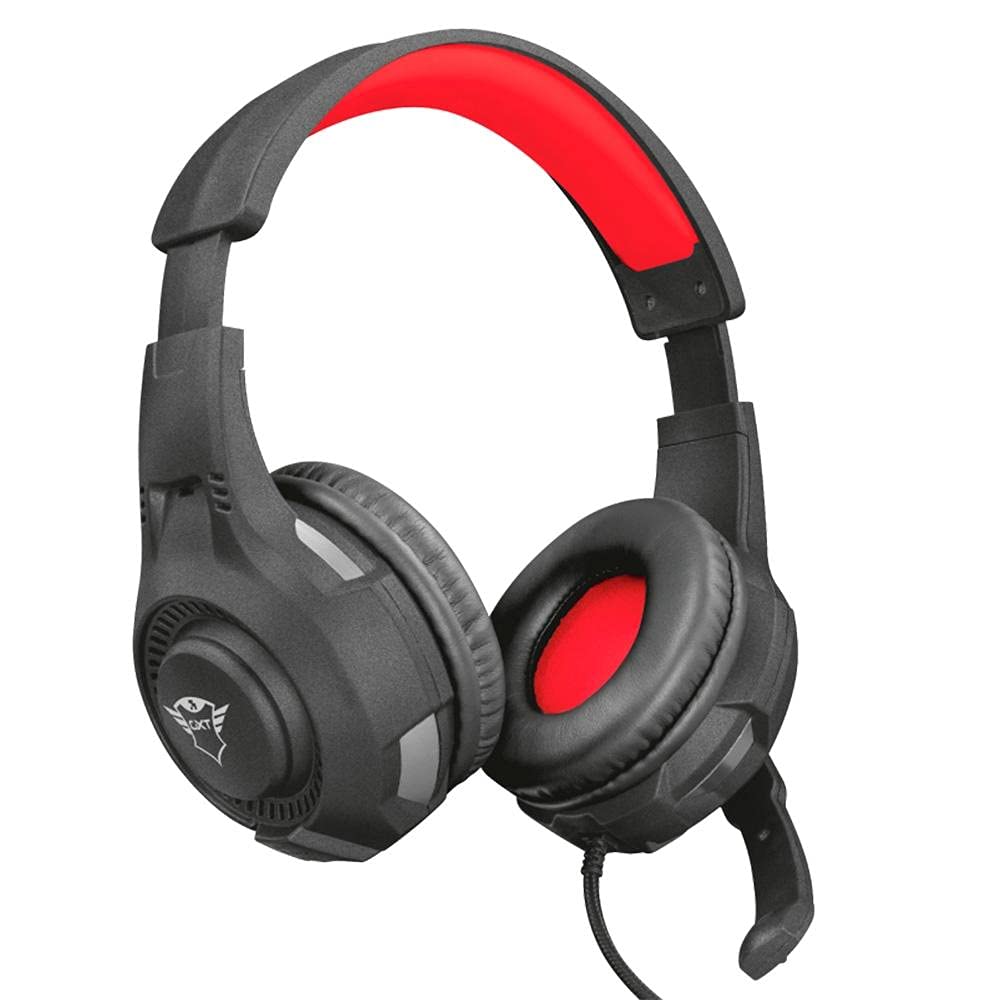 Trust Gaming GXT 307 Ravu Casque Gamer avec Micro pour PC, Ordinateur Portable, PS4, Xbox One, Nintendo Switch et Mobile, Jack 3.5mm - Noir/Rouge
