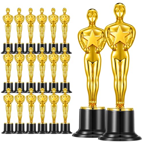 Jorpneost 24 Pcs Gold Award Trophies,Mini Trophy Party Favors for Celebrations,Classroom prizes,Competitions and Party Decorations,Awards Trophy for Kids and Auldt