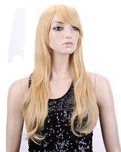Cool2day Long Heat Resistant Big Wavy Stynthetic Hair Cosplay Wig (Light Blonde)