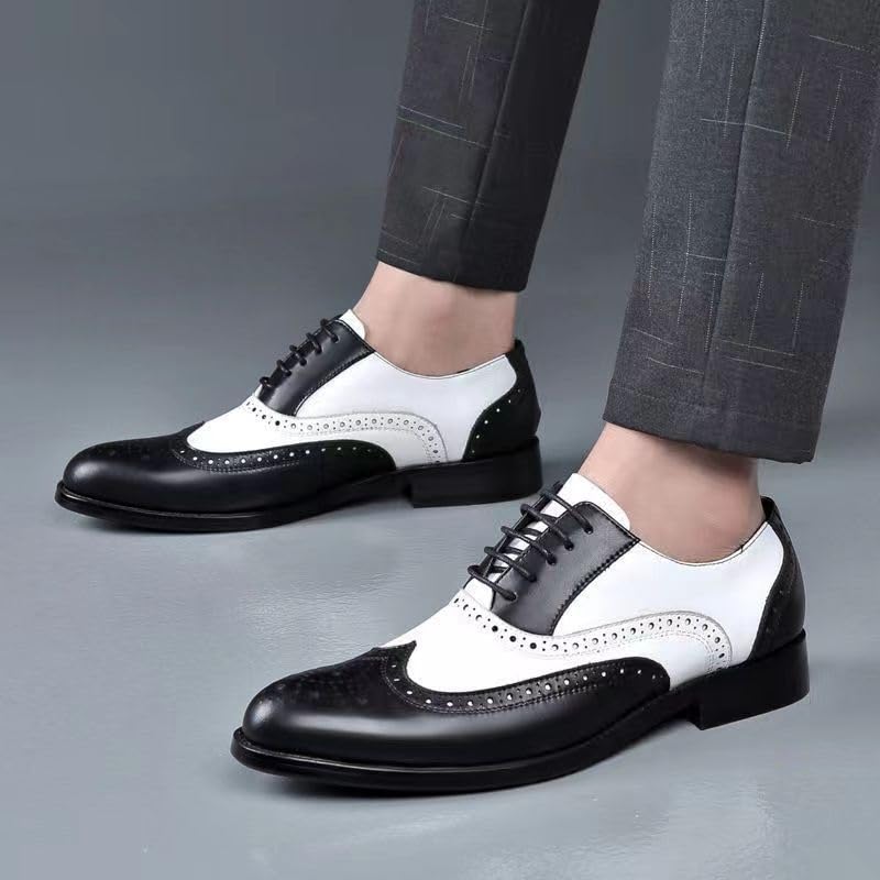 Prom High-End Dress Shoes Men's Wingtip Lace-ups Men's Height Increasing Brogue Shoes2