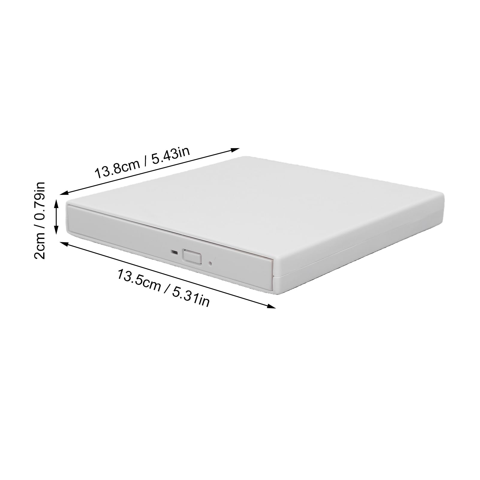 Unidad óptica Externa USB, Lector de Discos 4K 5Gbps Compatible con Discos de 8 Cm y 12 Cm, for Uso con de 8 y 12 (White)