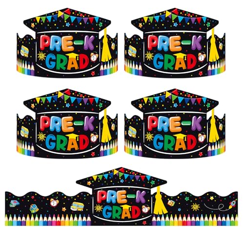 PRE-K Paper Grad Hats Preschool Graduation Hats for Kids PRE-K Graduation Decorations 2025 PPC Preschool Graduation Party Decorations 2025 PRE K Graduation Party Favors Grad Decor, 24Pcs