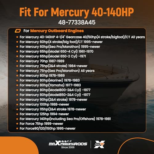 Image of maXpeedingrods Aluminum Boat Propeller for Mercury Engines | for 40-140HP, 15 Spline Tooth 3 Blades, RH, Parts No# 48-77338A45, 48-77340A45, 48-77348A45