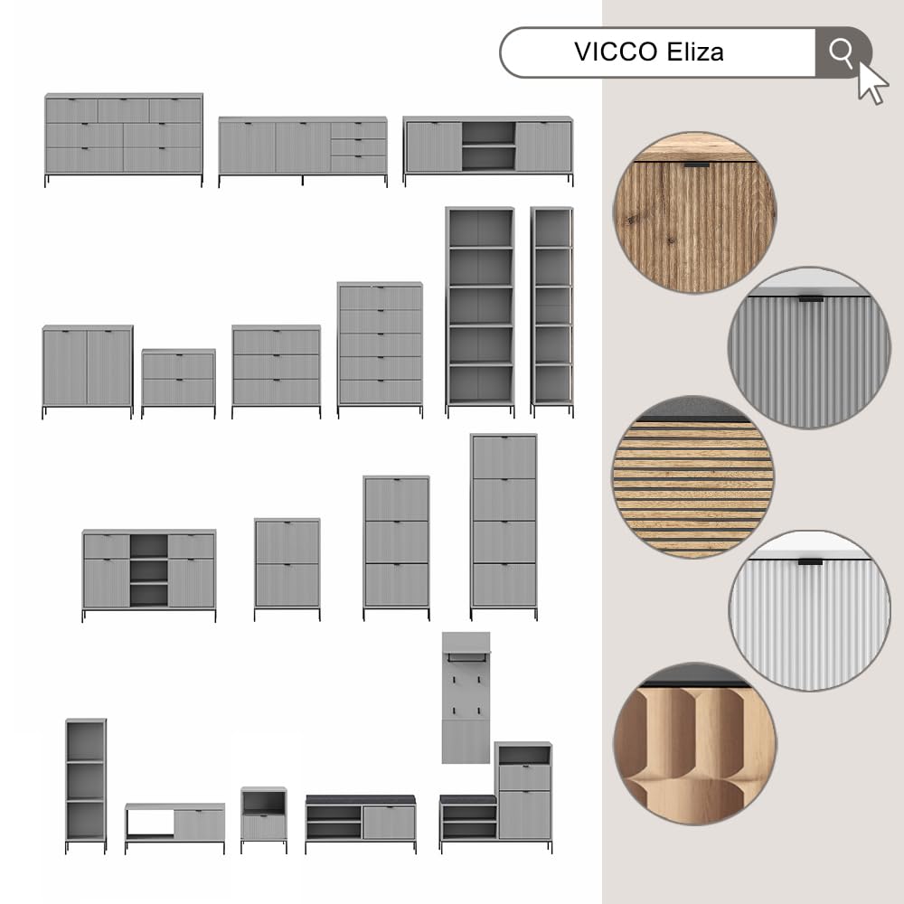 Vicco Mobile da bagno Eliza, Quercia vichinga, 40 x 65 cm con una porta, adatto per l'installazione a parete per riporre accessori da bagno