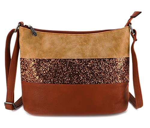 Sac Bandoulière Paillettes Femme Multicolore - Marron