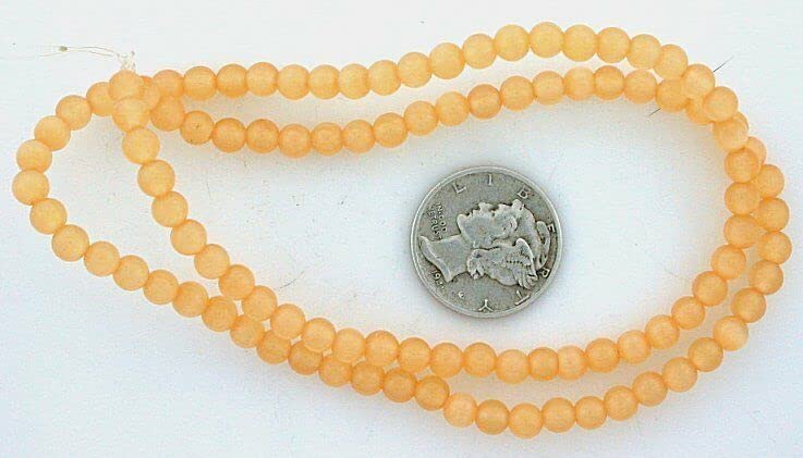 Two Strand 4mm Round Light Orange Fiber Optic Bead Closeout Clearance fobsc8