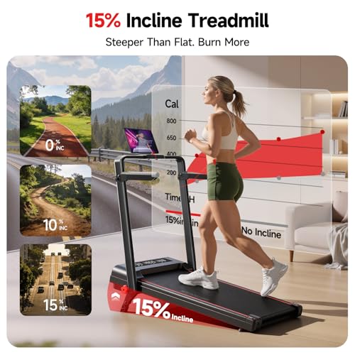 RHYTHM FUN Treadmill with Incline, Walking Pad with Handle Bar,300lbs Walking Pad with APP, Portable Folding Walking Treadmills for Home/Office with Low Noise - Image 3