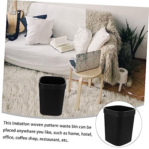 Caneca de basura plástica rectangular negra de 1.25 lb miniatura 4