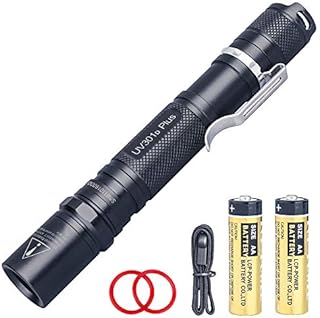 LIGHTFE Black light 365nm UV Flashlight UV301D-Plus Vision with SSC UV Light LED, Max. 3000mW Power output, Black Filter Lens, 2 AA Batteries for UV Glue Curing, Rock and Mineral Detector