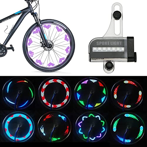 KIRIKIT Lumières de roue de vélo, 2 lumières de rayon de vélo pour enfants - Super lumineuses et étanches - Accessoires de vélo LED avec piles pour adultes et enfants