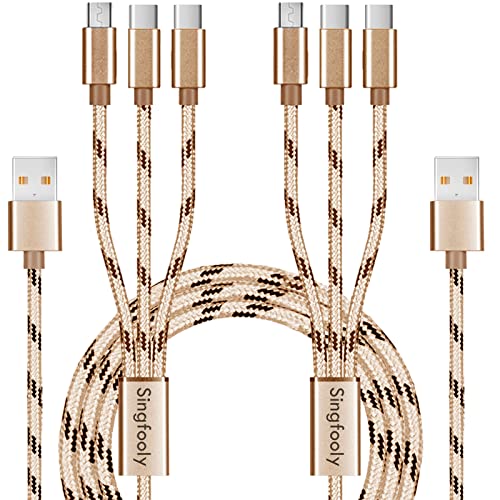 3in1 充電ケーブル 2本セット 充電けーぶる 3in1 Type C/Micro USBケーブル 超高耐久 充電コード 3in1 一本3役 同時給電可能 充電ケーブル マルチ Android & Type C全機種対応 1m (2本セット, ゴールド) 3in1 充電ケーブル 2本セット 充電けーぶる 3in1 Type C/Micro USBケーブル 超高耐久 充電コード 3in1 一本3役 同時給電可能 充電ケーブル マルチ Android & Type C全機種対応 1m (2本セット, ゴールド)