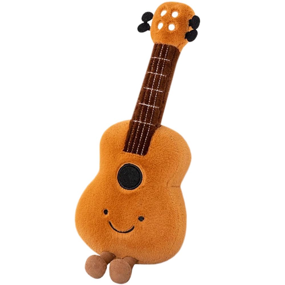 XEERUN Guitar Musical Instrument Doll Plush Toy, Musical Themed PlushUkulele Healing Doll, Guitar Stuffed Toy, Skin-Friendly Fabric , Adorable Guitars Plushies for Girlfriend Bedroom Adults Teens
