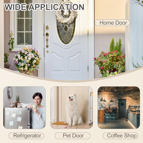 PATIKIL Magnetischer Ladenklingel für Türöffnung, Woodybeing Türklingel für Geschäftsbüro Ornamente Hängedekoration Eingang Kühlschrankaufkleber Orange (C-Form)