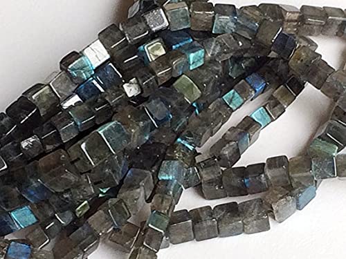 Perles de Labradorite naturelle reflets bleus de haute qualité pour la création de bijoux