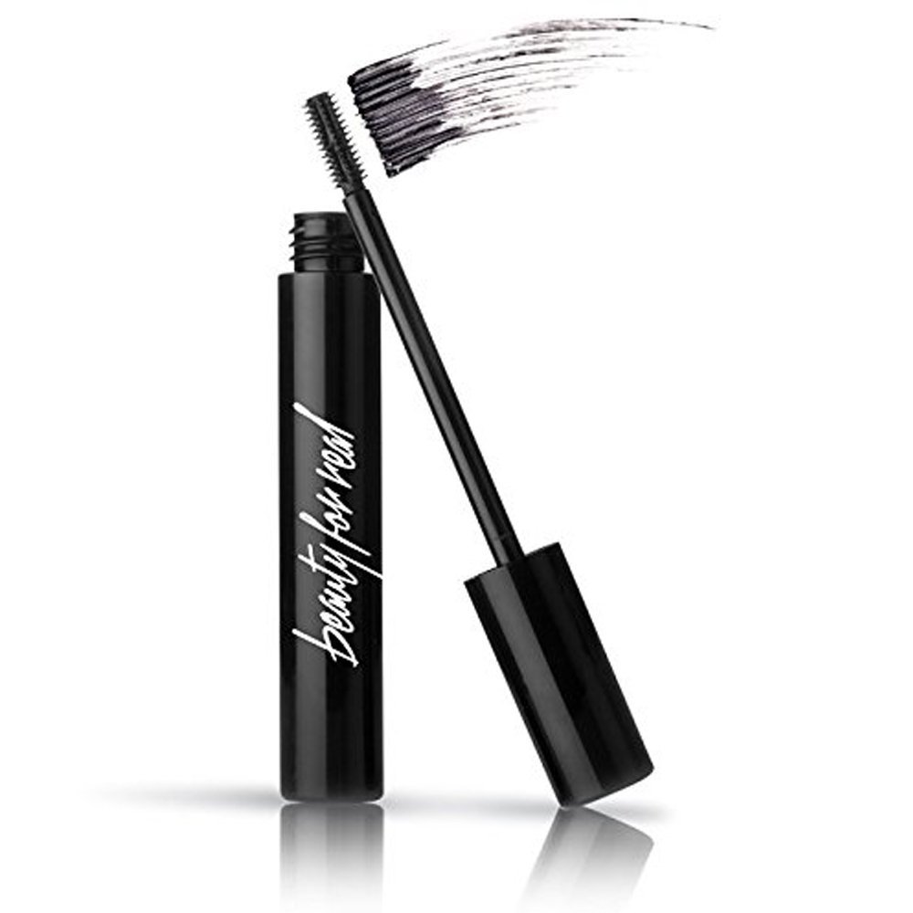 Beauty for Real Hi-Def Mascara, Just Black - Defining & Volumizing Lash Definer, Curls Lashes - Humidity & Smudge Proof - Micro Brush Ensures Versatile Application - 0.31 fl oz