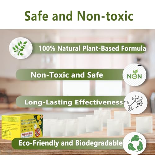 mouse rodent repellent peppermint oil lemon moth balls for rodents outdoor and indoor use deterrent rats squirrel mice repellent for carkitchenwarehouse 24 pack