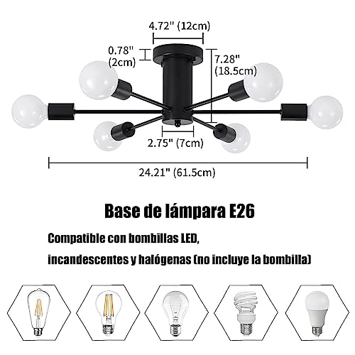 Mejores precios y opiniones de Lampara colgante negra los preferidos por los clientes. 29 Imagen adicional