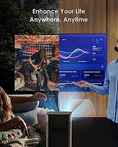 Image of XGIMI Halo Smart Mini Projector, 1080P FHD 800 ANSI Lumen Portable Projector, Android TV 9.0, Support 2K /4K, Portable WiFi /Bluetooth Harman /Kardon Speaker, Indoor /Outdoor Theater More Than 4000+ Apps, Silver (XK03A)