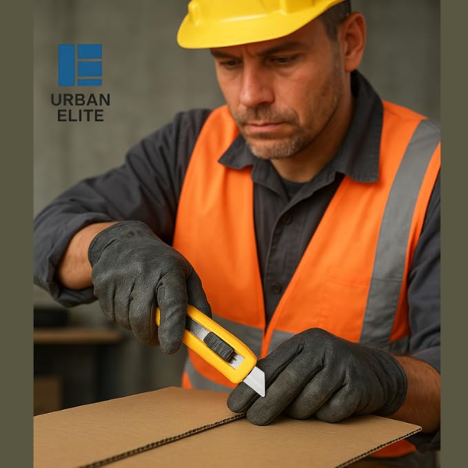 Image of Urban Elite 18mm Utility Cutter Set | 2 Retractable Utility Knives with 10 Replacement Blades | Auto-Lock Design | Comfortable Grip | For Home, Office, DIY & Packaging