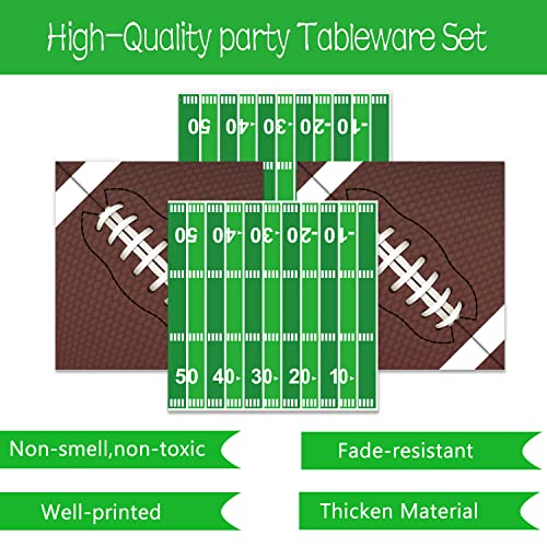 96 PCS Football Party Supplies Plates and Napkins Tableware Set Football Theme Party Decorations Including Paper Plates Napkins Cups for Football Birthday Party, 24 Guests - Image 6