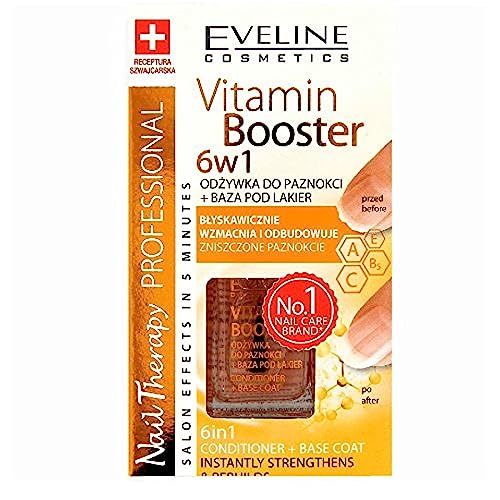 Nail Therapy Vitamin Booster 6 in 1 Nail Conditioner and Base Coat Instantly Strengthens and Rebuilds