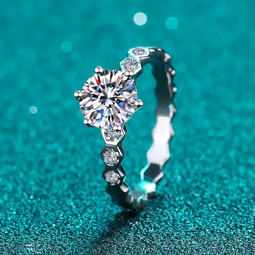 14K Gold 0.5/1 Carat Diamond Engagement Rings for Women | Excellent Cut D-color VVS2 Clarity | Classic Honeycomb Design |Wedding Ring for Women4