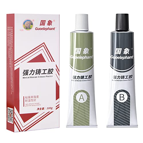 Metal Glue, 100g Heavy Duty Epoxy Resin Glue, Welding Metal, Plastic, Glass, PVC, Concrete, Wood, Ceramics, Mirrors, high Temperature Resistant Liquid Metal Weld Filler Super Glue Flex Paste Gel