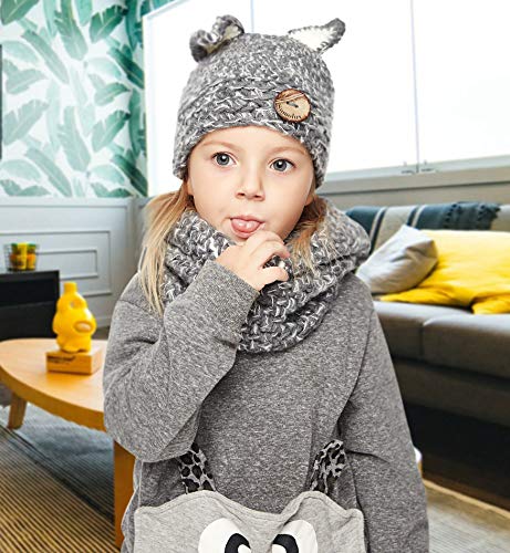 Sumolux Winter Kids Warm Cat Animal Hats Knitted Coif Hood Scarf Beanies for Autumn Winter4