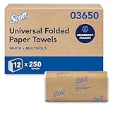 Scott 03650 Multi-Fold Towels, Absorbency Pockets, 9 2/5 x 9 1/5, White, 250 Sheets per Pack (Case of 12 Packs)