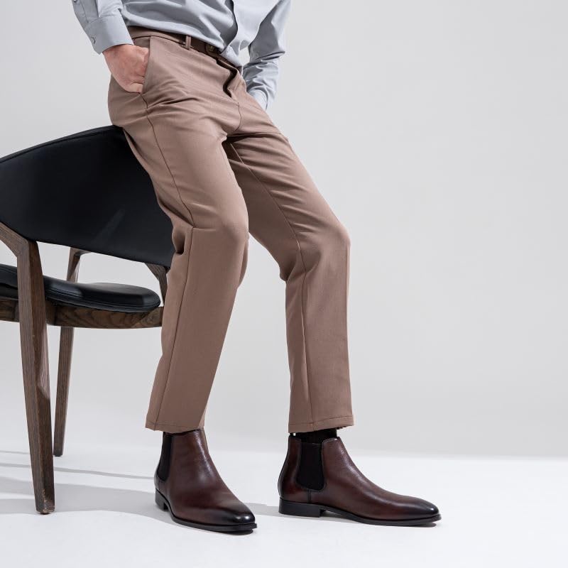 Image of Jousen Mens Chelsea Boots Leather Slip On Dress Boots