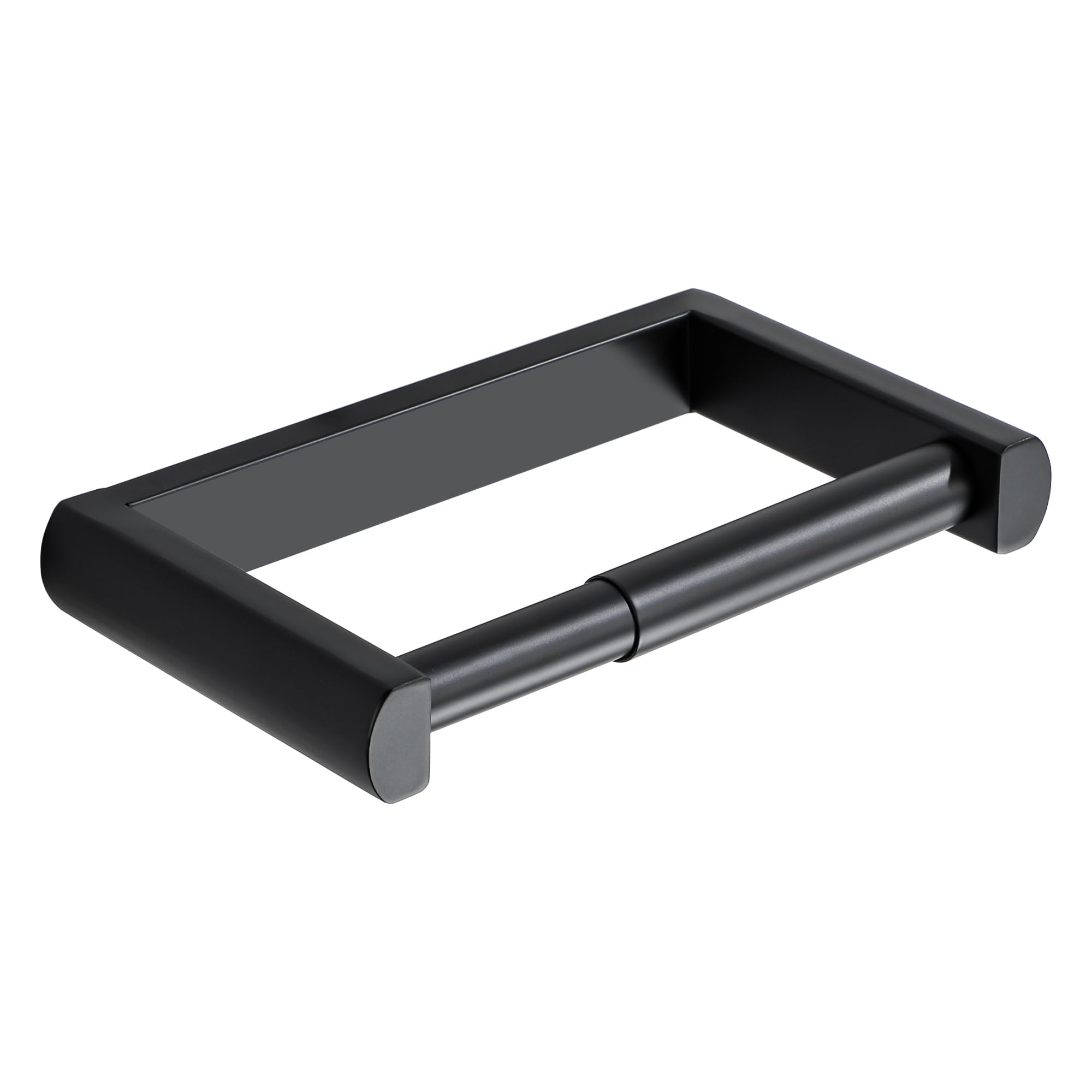 SAYAYO Black Toilet Roll Holder Wall Mounted, Spring Loaded Toilet Paper Holder, SUS304 Stainless Steel Heavy Duty for Loo Tissue Roll for Bathroom Kitchen