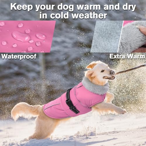 Image of Lelepet Dog Coats for Medium Dogs Waterproof Dog Jacket with Adjustable Fit
