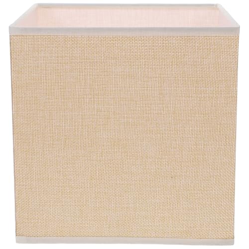 Housoutil Pantalla de Lámpara para Hogar, Cubierta Cuadrada de Tela de Yute Natural, 20X20 CM, Duradera, para Lámparas de Pie y Techo, Adecuado para Sala y Cocina Luz Cálida