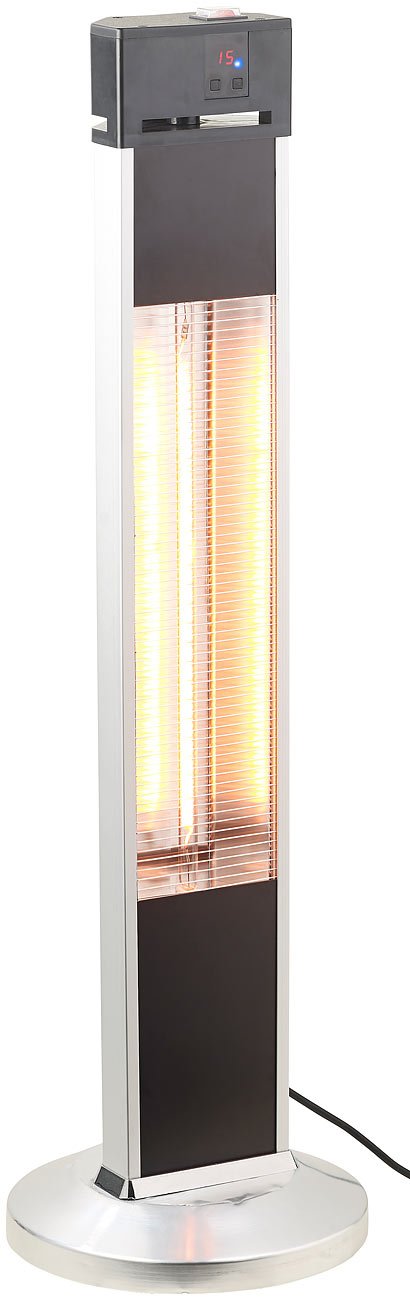 Semptec Urban Survival Technology Infrarot Heizstrahler: IR-Stand-Heizstrahler, Fernbedienung, Timer, 3-stufig, 2.000 W, IP34 (Infrarot Standheizstrahler, Terrassenheizstrahler, Ihr)