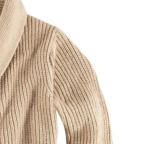 Mens Clothes Men's Shawl Collar Cardigan Sweater,Slim Fit Cable Knitt Button up Sweaters4