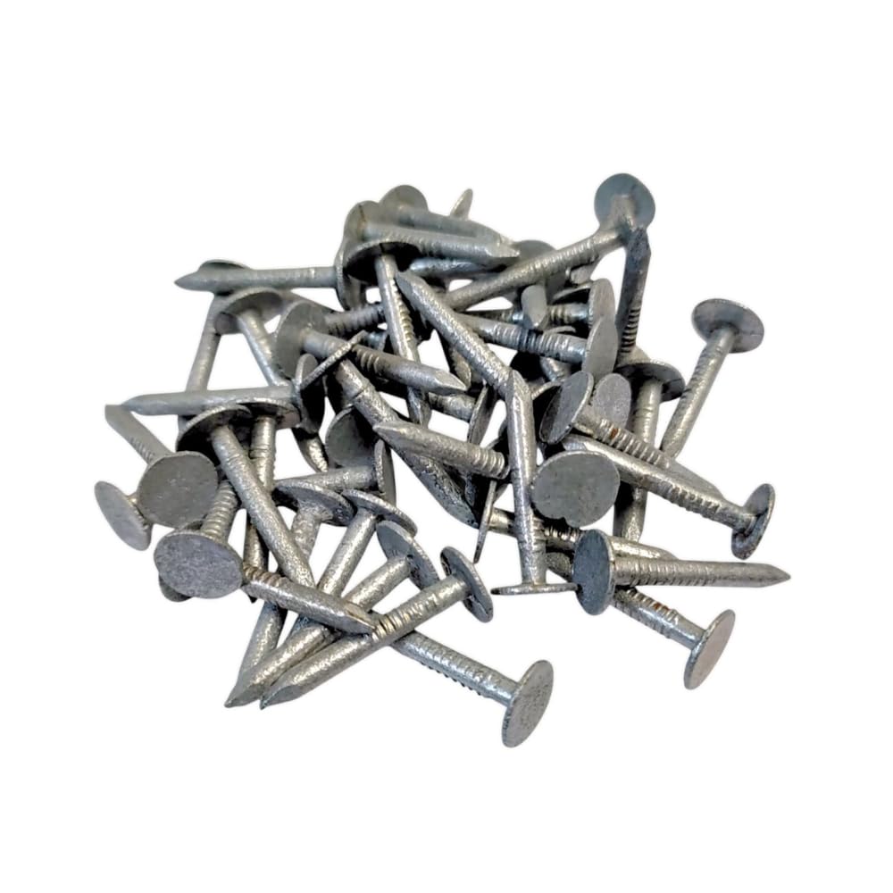 Clout Nail 25mm Galvanised Roof Shed Felt Clout Head Nails for DIY Crafts & Woodworking Pack of 100g