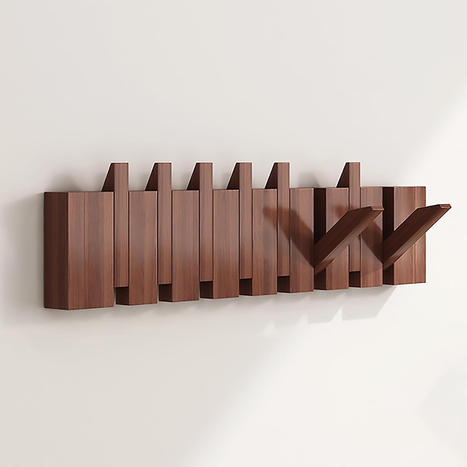 SVFOEBJM Coat Rack Wall Mounted Organizer - Entryway Storage with Hooks for Coats, Keys, Hats, Robes, Towels - Sturdy Space-Saving Solution