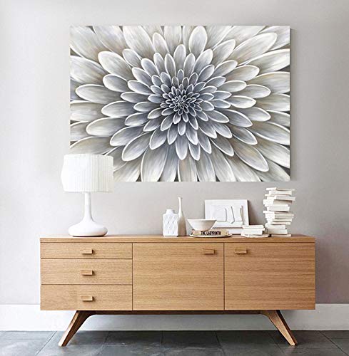 Yihui Arts White Flower Canvas Wall Art Painting Hand Painted Floral Canvas Pictures Aesthetic Botanical Artwork For Bedroom Living Room Bathroom Decoration #TOP5