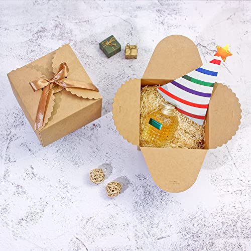 Wewiluck ZHHMZ Brown Gift Box For Presents, 10 Pack Small Empty Kraft Paper Gift Boxes With Ribbon For Packaging Candy, Cookie, Chocolate, Craft thumb #3
