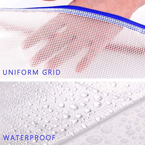 image for Pimoys 10 Pack A3 Mesh Zipper Pouch Document with 1piece Kraft Paper N