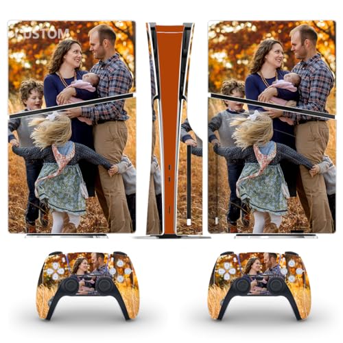 Monicustom Custom Vinyl Skin Sticker Cover for PS5 Slim Disc Edition Console and Controller Personalized PS5 Slim Skin Decal Sticker