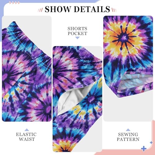 Pajama Pants Tie Dye Blue Purple PJ Bottoms Sleepwear Lounge Sleep Pant with Pockets4