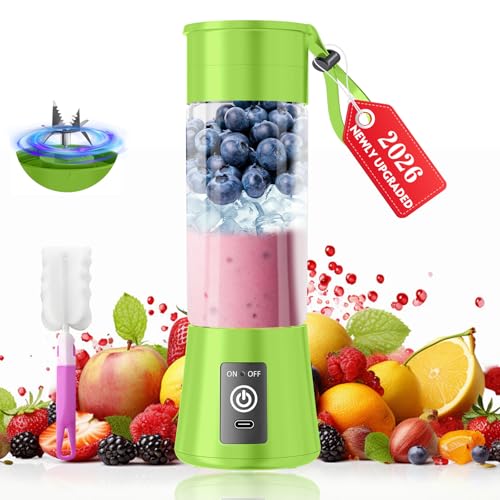 Image of 2026 Newly Upgraded Portable Smoothie Blender - Cordless Personal Blender | 13 Oz Juice Cup BAP Free, 20,000Rpm Speed Powerful Blending, 6 Blades Freshly Squeezed Juice Shakes in Sports /Office /Travel