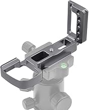 Topiky Kamera L-förmige Schnellwechselplatte, Aluminiumlegierung L-Halterung Vertikaler Platinenhalter Handgriff Adapter mit 39mm Standard AS Interface für A6400 Kamera(Silber)
