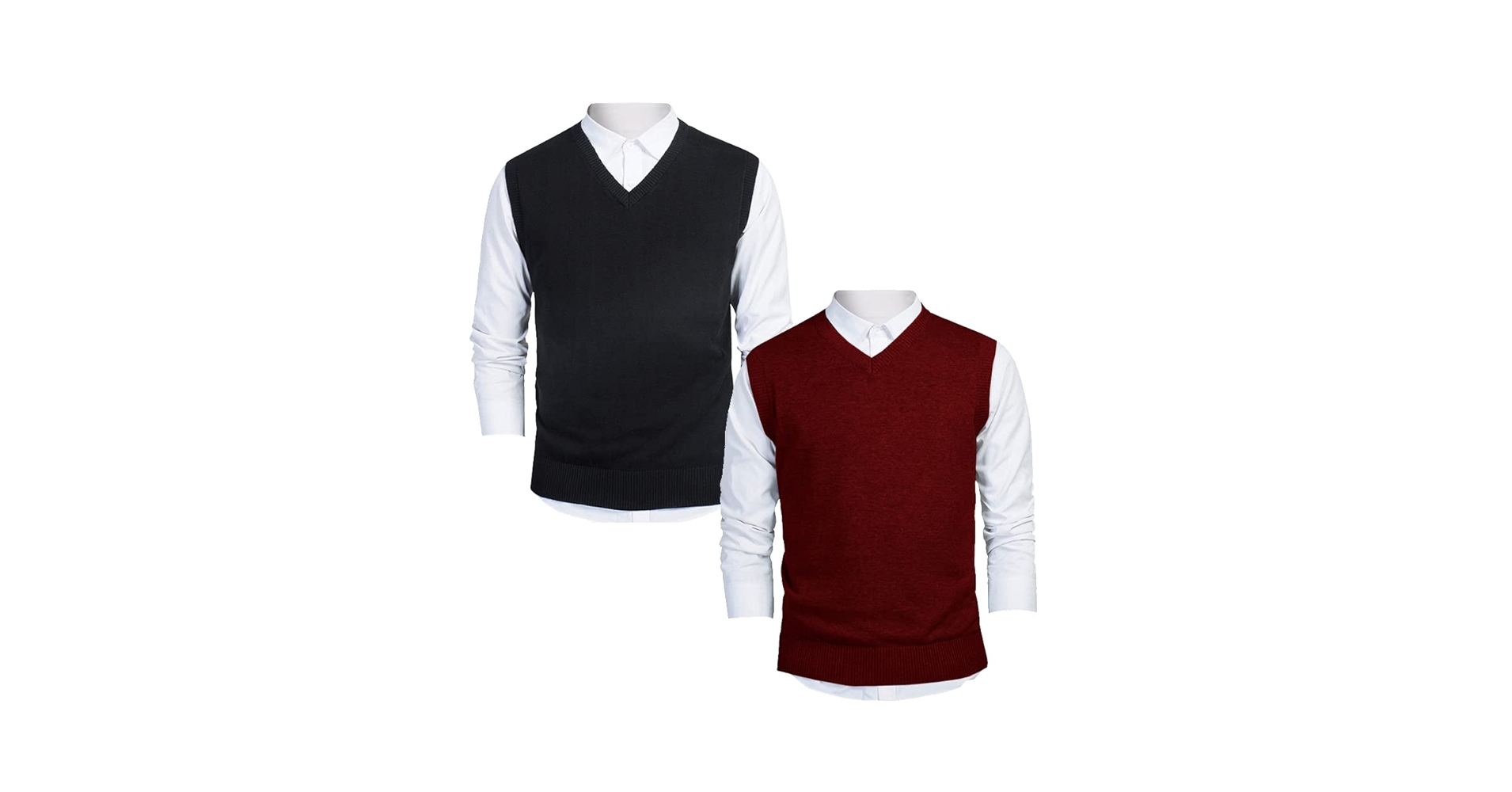 TopTie 2 Pack Window Clerk Sweater Vests for Men, Work